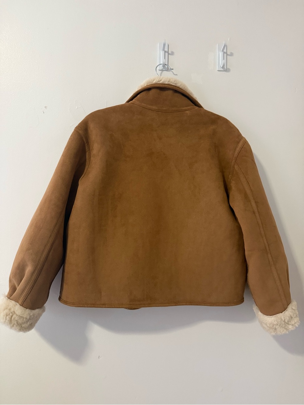 Zara Suede Shearling Reversible Double-Faced Sherpa Jacket - Picture 10 of 13